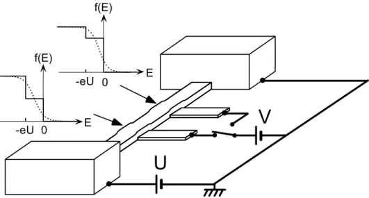 Fig. 1. Experimental layout: a metallic wire of length L is connected to large