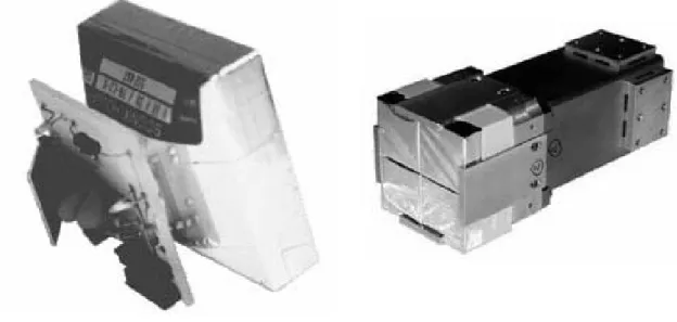 Figure 2.10 : A gauche : Détecteur CsI ``single`` muni de sa photodiode. A droite : Détecteur CsI ``quattro``