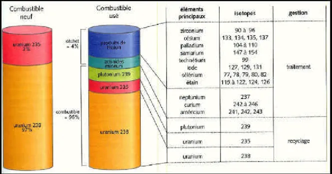 Figure I-2 : Schéma de composition du combustible, extrait du journal de Saclay n°15 [3]