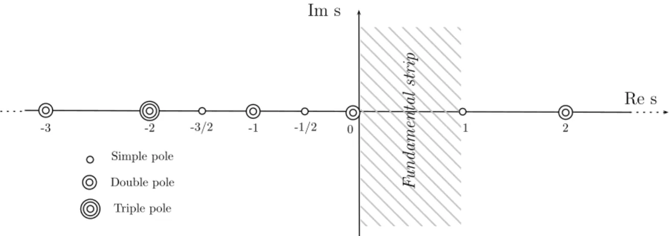 Fig. 2 Singularities of the function M [ a v.p.