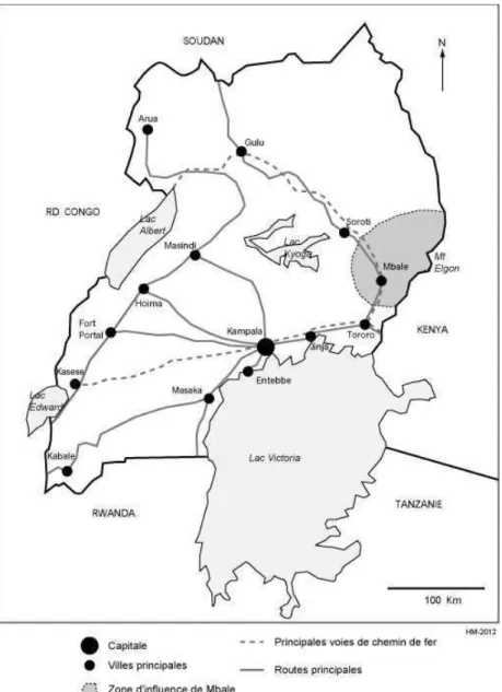 Figure 2 – Mbale dans le réseau urbain ougandais : un pôle structurant de l’est frontalier 