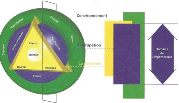 Figure 2.  Modèle  canadien  du  rendement  et  de  l’engagement  occupationnels  (Polatajko  et  al.,  2013, p