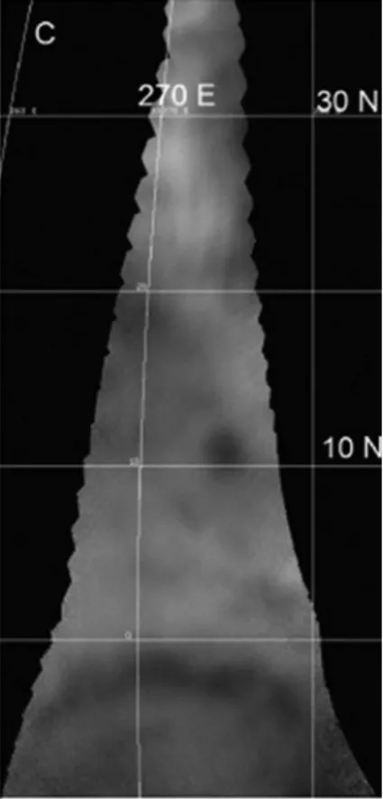 Fig. 5 A series of VMC images of the surface taken with a 1.01 m filter along one orbit are combined into a mosaic (orbit #470 of Venus Express on 4 August 2007).