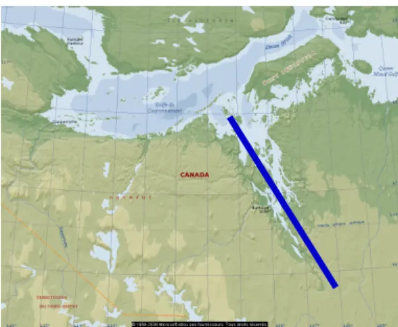 Fig. 8. Interférences le long des  200 km Fig. 9. Interférences sur les 350 km de   du canal calédonien en Ecosse