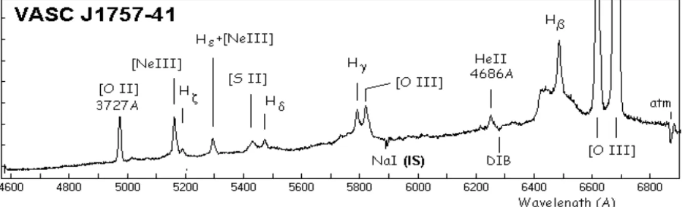 Fig. 6. VLT spectrum of VASC J1757-41, identified as a Sy 1 at z = 0.3342.