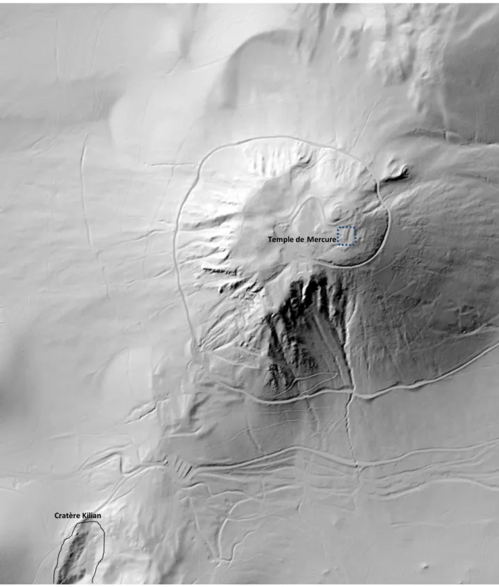 Figure 2. Vue d’ensemble LIDAR. Puy de Dôme et cratère Kilian. 