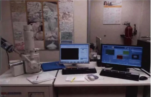 Figure 3.11- JSM-5500 with  master and slave installed with Oxford Instruments software