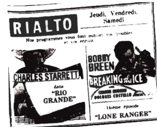 Figure 28 . Publicité de cinéma.  Le Nouvelliste ,  26 janvier 1939,  p.  7. 