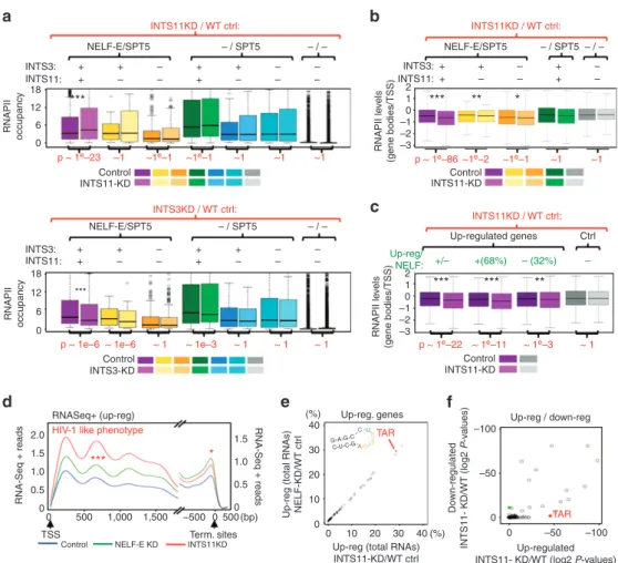 Figure 4 | Integrator regulates RNAPII occupancy and processivity of NELF-target genes