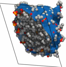 Figure 2.4. The isodensity surface of a solvated dodecylphosphocholine(DPC) micelle as determined by the method of Willard and Chandler.