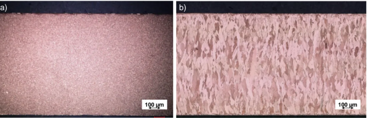 Figure 4.11. Copper microstructure revealed after micro-etching following ASTM E112 [96]