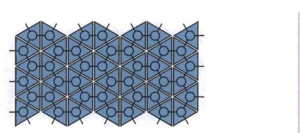 FIGURE  1.18  - Correspondance entre polytriangles et sous-graphes induits de  la grille hexagonale 