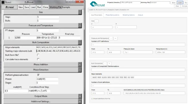 Fig. 6. Old Tcl/Tk interface (left) built on Microsoft Windows “widgets” and new Shiny  interface (right) operating platform independently from a browser