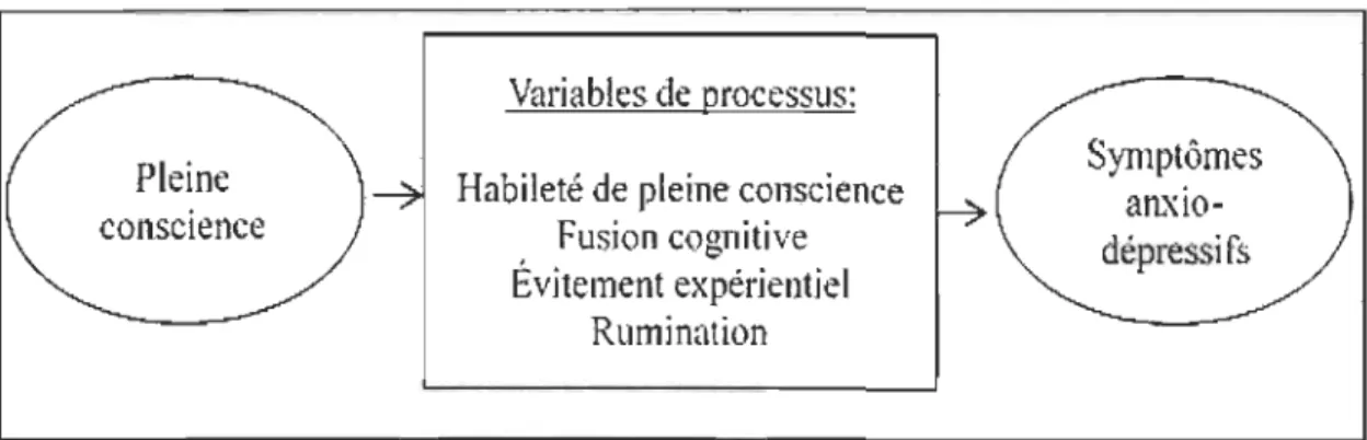 Figure  2.  Conceptualisation des processus liés  à  la pleine conscience. 