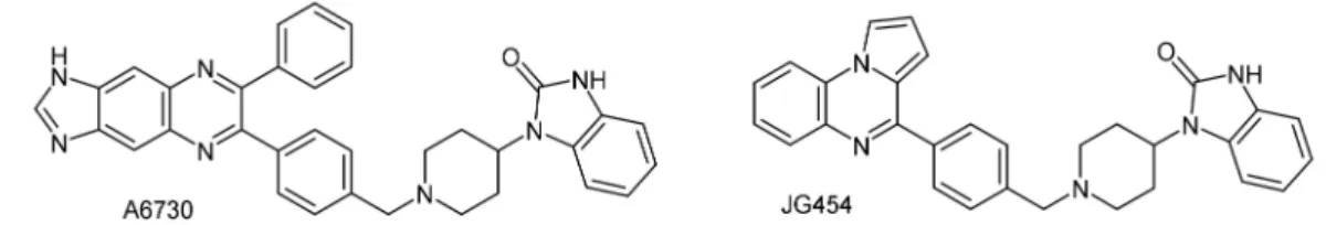 Figure 1. Chemical structures of compounds A6730 and JG454.