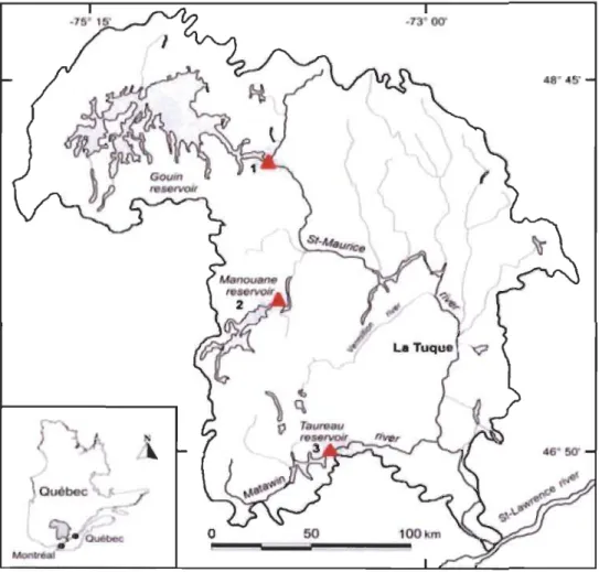 Figure 2.3  Localisation des stations d'études 