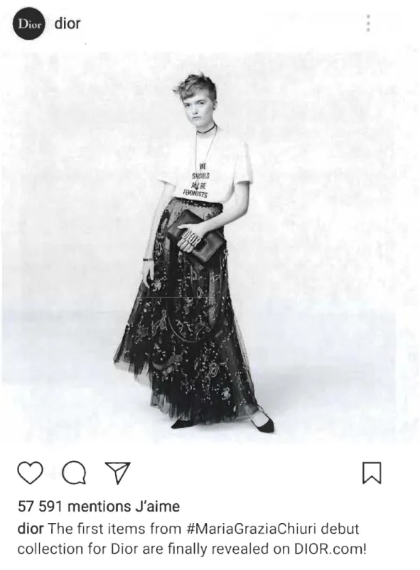 Figure  2 Capture d' écran du compte  Instagram  de Dior présentant la collection  We  Should Ali  Be Feminist