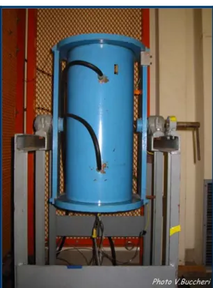 fig. 3.2: front vision of Internally Heated Pressure Vessel working vertically (Gros Bleu),  equipped with a fast quench device