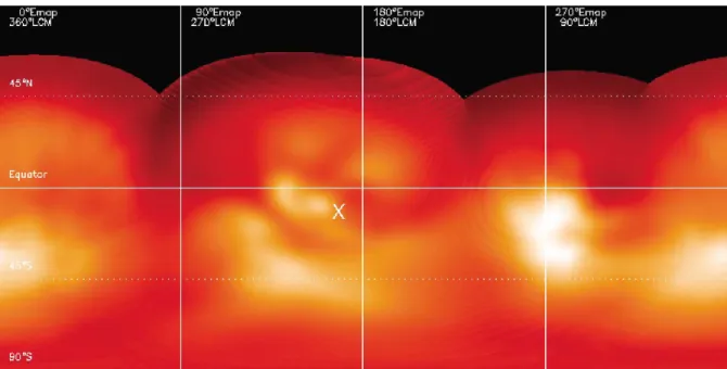 Figure 1.1 : Mosaïque des observations de NACO de la surface de Titan à 1,3 µm (Coustenis  et al