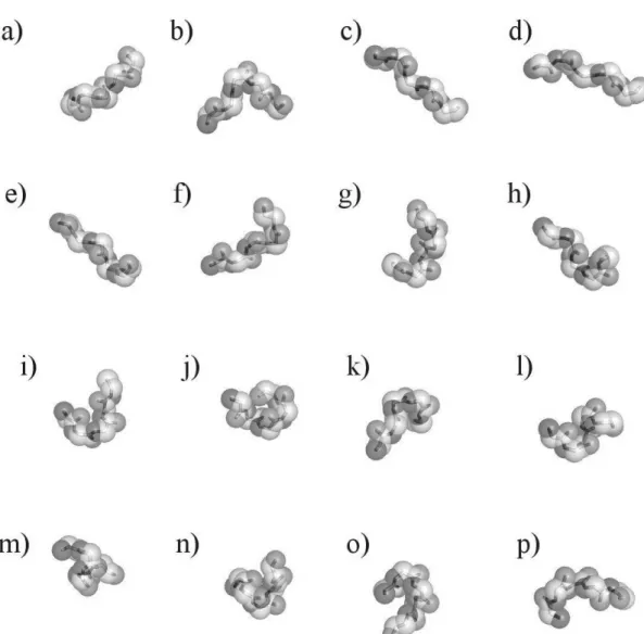 Figure  1  –  Protein  Blocks.  From  left  to  right  and  top  to  bottom,  PyMol  images  (DeLano,  2002)  of  the  16  Protein  Blocks  of  the  structural  alphabet  (de  Brevern  et  al.,  2000)
