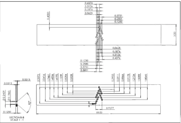 Figure 3-14. Technical drawing  for the  comb  of  Figure 3-13b, dimensions  are in  inches