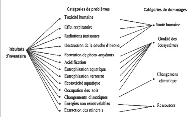 Figure 1.8 - Catégories d'impacts du cycle de vie 