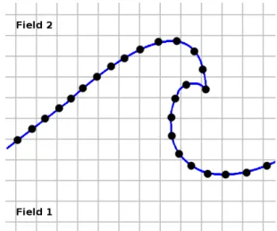 Figure 2.4: Schematic view of a Front-Tracking method on a moving interface.