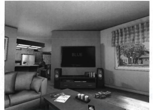 Fig.  1.  Capture  of the VR-Stroop  environment  (during  condition 2) .  (For  interpretation  of the  references  to  color  in  the  text,  the  reader  is  referred  to  the  web  version  of the  article