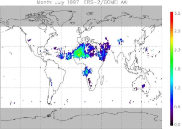 Fig. 6. Global map of surface albedo at 670 nm for July at 1-degree resolution (Koelemeijer et al., 2003).