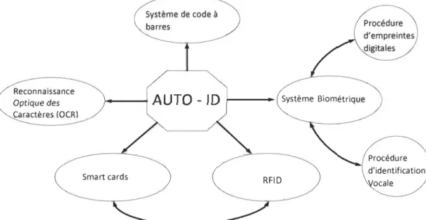 Figure  1 .1.  Types  de systèmes d'identification automatique[l ] 