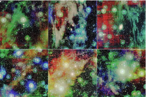 Figure 2. Examples of fields strongly polluted by Galactic cirrus. The displayed composite (g+r+i) images have a size of 1 square degree
