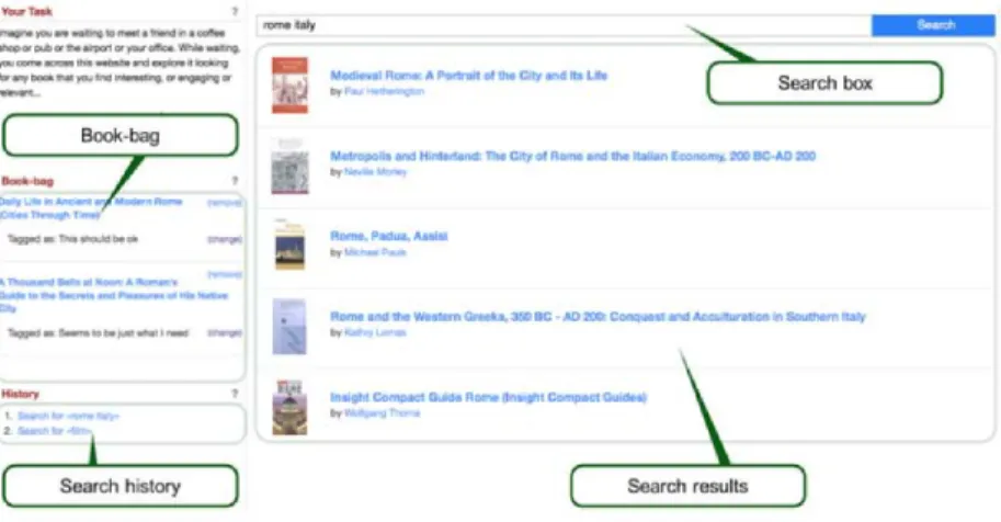 Fig. 1. Baseline interface’s results view