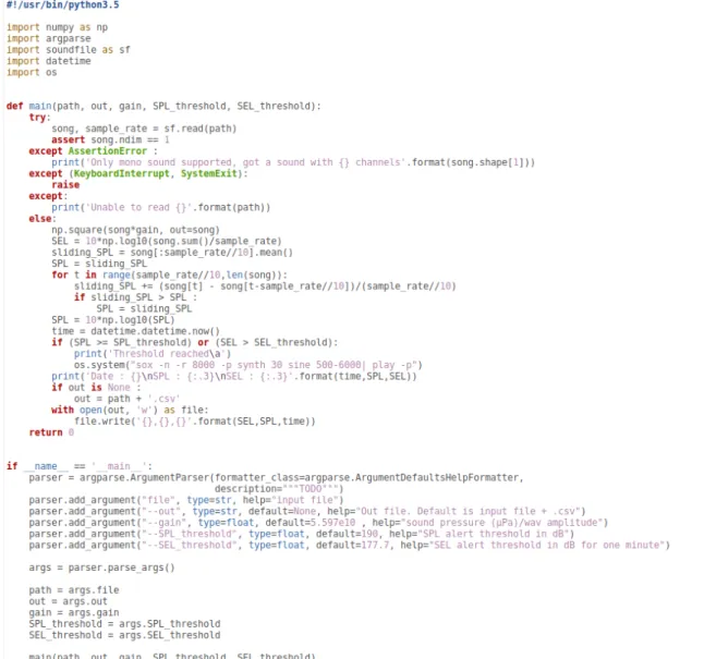 Figure 4.1: ExceedingSPL/SELdetectionalgorithm(thisalgorithmisthepropertyoftheD YN IteamfromU niversityof Toulon)