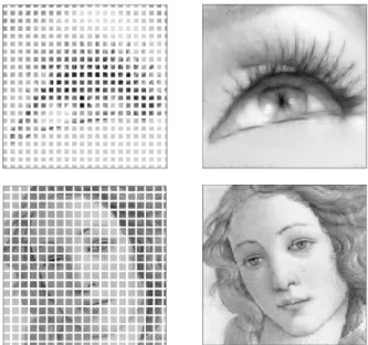 Fig. 7.3: Image reconstruction with masking procedure. Left: Original images.