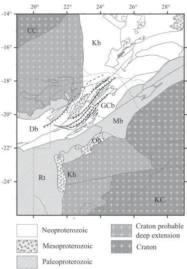 Fig. 2. Structural crust model compiled from Singletary et al. (2003), Haddon (2005), Kinabo et al