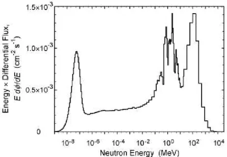 Figure 1.19 : Spectre des neutrons atmosph´eriques mesur´e sur le toit du centre de recherche T