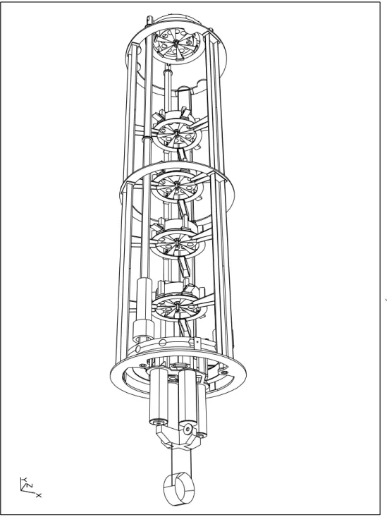 Figure 1.8: Vue en trois dimensions de la suspension mecanique d'un miroir de VIRGO.