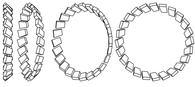 Figure II.15: La geometrie adoptee pour le calorimetre EGAP. Vue sous dierents angles.