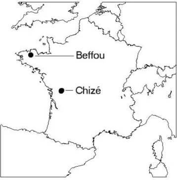 Fig. II.2 : localisation des  deux sites d’étude 