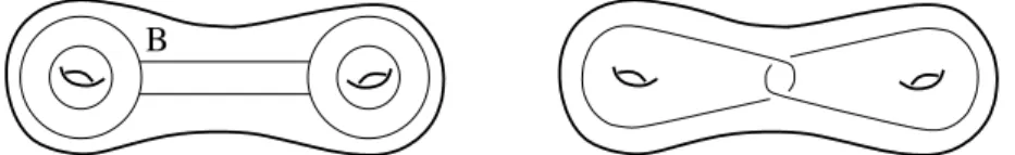 Fig. 2 { Un lasper basique dans son voisinage r egulier, et l'entrelas  a deux