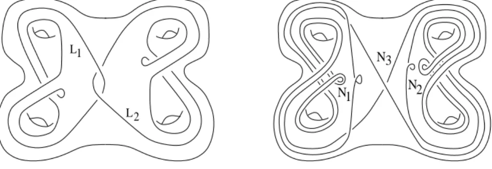 Fig. 20 { L'entrelas fram e  a deux omposantes L et un entrelas bord