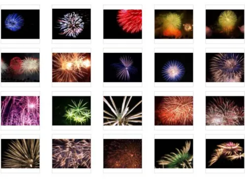 Fig. 4.1 – Photographies sur le thème des feux d’artifice
