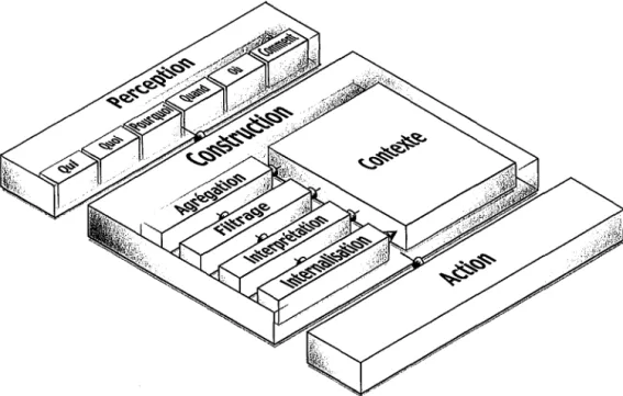 FIG.  1 -Un modèle des étapes cognitives dans la construction de la conscience de groupe