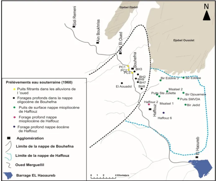 Figure III.7 Emplacement des points échantillonnés durant la campagne de 1960 