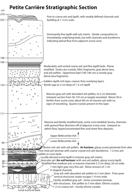 Fig. 2 Stratigraphic column of the Petite Carrière section.