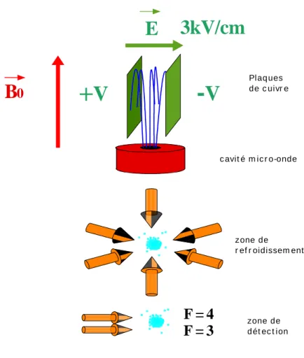 Fig.  3-6 :  Schéma  de  la  fontaine  avec  le  dispositif  pour  générer  un  champ  électrique