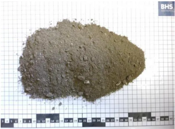 Figure 2-5. Fraction de sables de mâchefers 0/4 mm après TM/PM et criblage  (BHS/TST) 