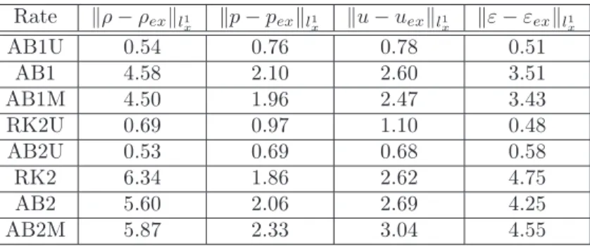 Table 9: Test 3 : Convergence tests for first and second order.