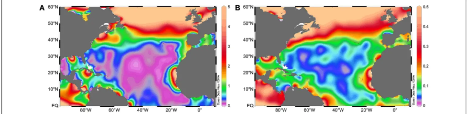 Figure 1A), leading to low N:P ratios. Indeed, the relationship between phosphate supply or phosphate concentrations and N 2 fixation rates has been documented for different locations of the NA (e.g., Fernández et al., 2012; Benavides et al., 2013d), altho