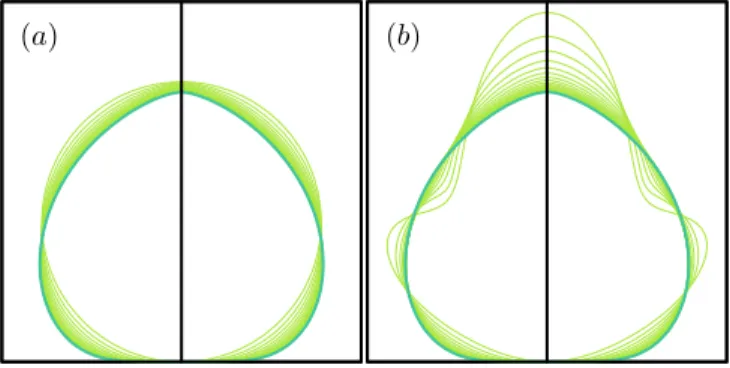 Figure 2. Superimposed views of a tree crown growth for two dif- dif-ferent initial conditions